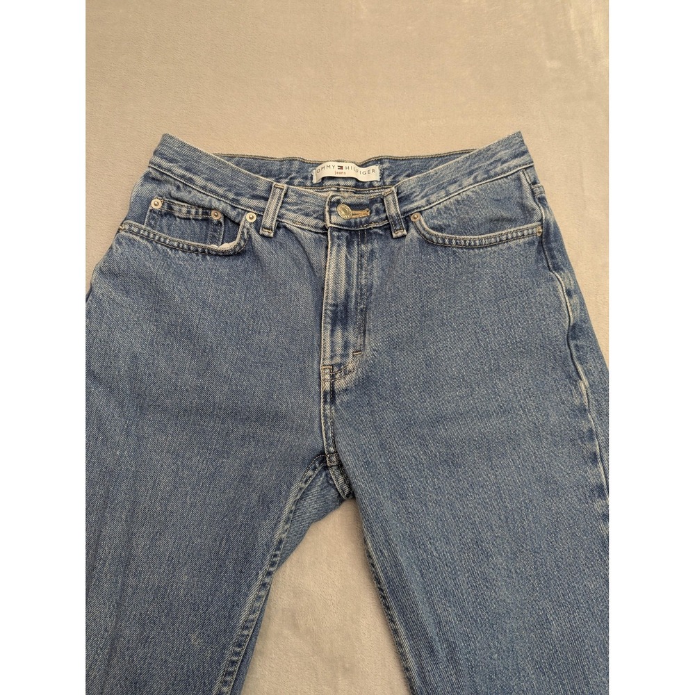 Vintage Tommy Hilfiger Jeans Juniors 5 Blue High‎ Rise Straight 100% Cotton Y2K - Picture 2 of 14